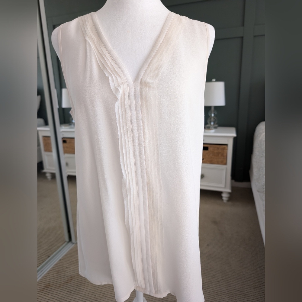 Ecru silk shell blouse NWT